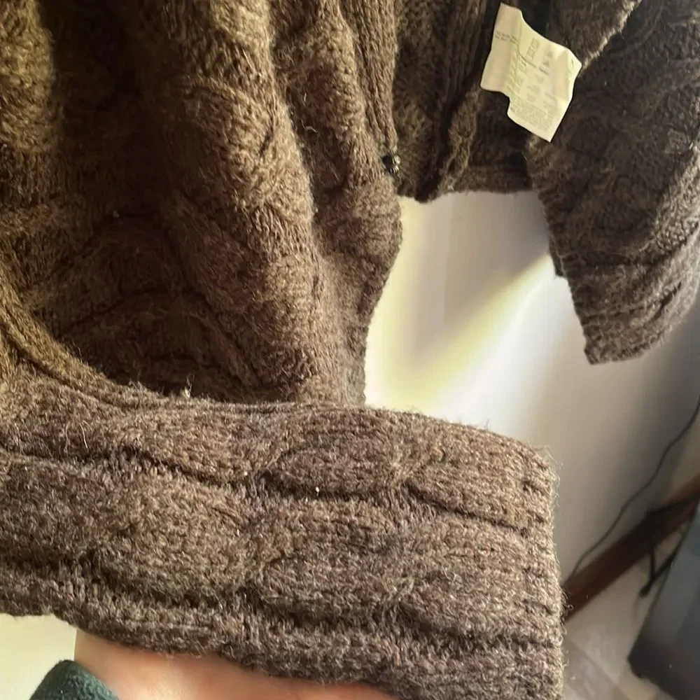 WOMENS XL CABLE KNIT ESPIRIT CARDIGAN VINTAGE